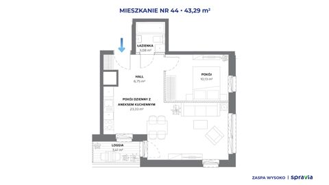 Plan 2 pok. 43m²