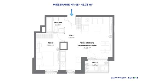 Plan 2 pok. 45m²