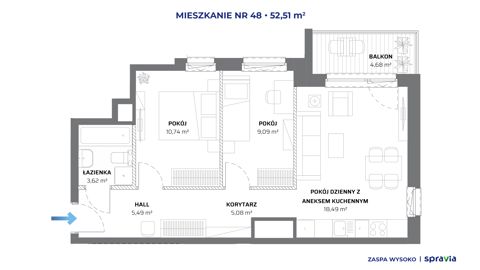 Plan 3 pok. 53m²