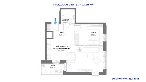 Plan 2 pok. 43m²