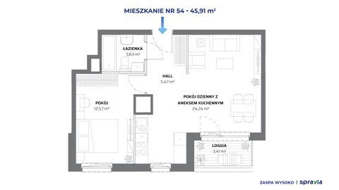 Plan 2 pok. 46m²