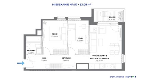 Plan 3 pok. 53m²
