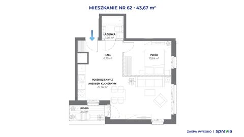 Plan 2 pok. 44m²