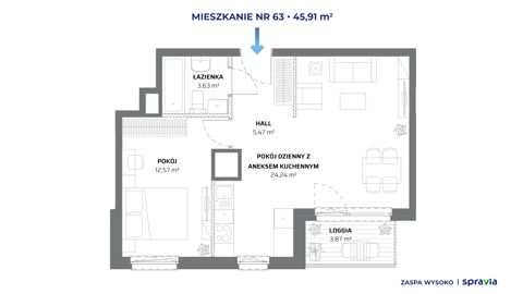 Plan 2 pok. 46m²