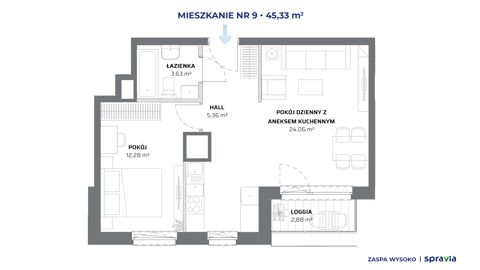 Plan 2 pok. 45m²