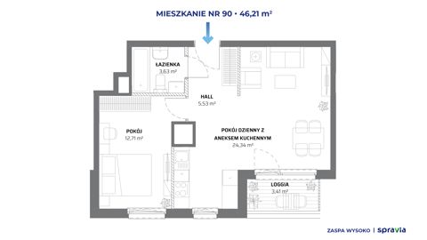 Plan 2 pok. 46m²