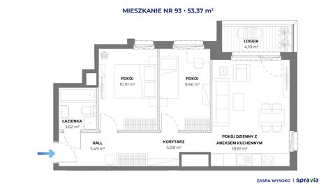 Plan 3 pok. 53m²
