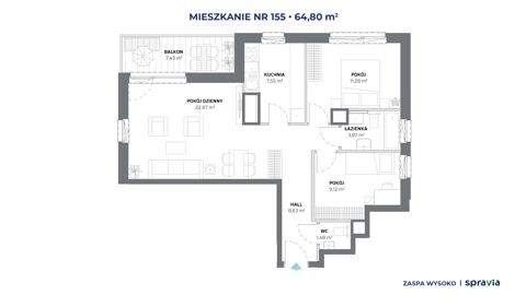 Plan 3 pok. 65m²