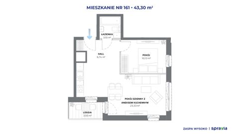 Plan 2 pok. 43m²