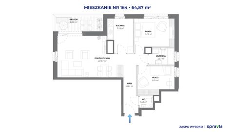 Plan 3 pok. 65m²
