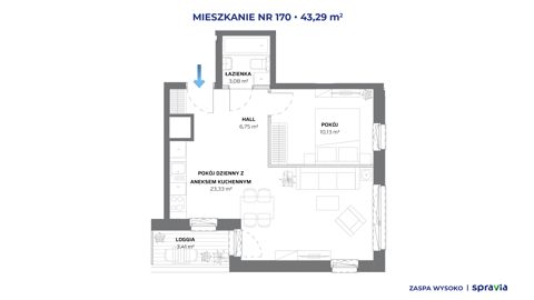 Plan 2 pok. 43m²