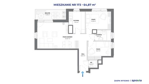 Plan 3 pok. 65m²