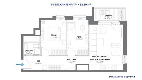 Plan 3 pok. 53m²