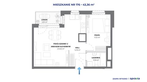 Plan 2 pok. 43m²