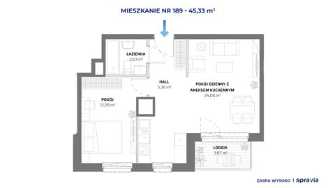 Plan 2 pok. 45m²