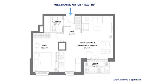 Plan 2 pok. 46m²