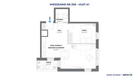 Plan 2 pok. 44m²