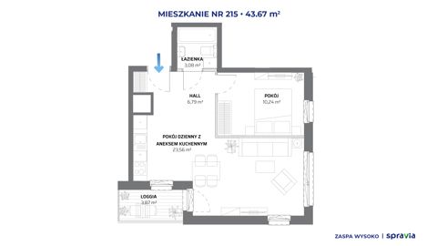 Plan 2 pok. 44m²