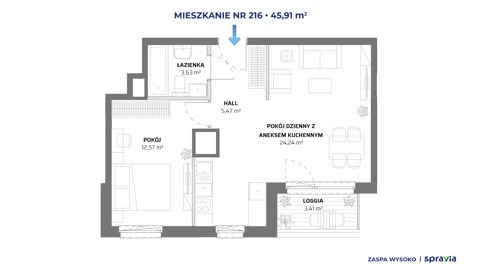 Plan 2 pok. 46m²