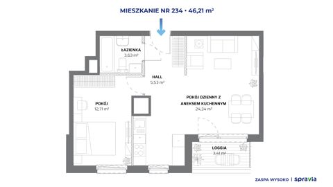 Plan 2 pok. 46m²