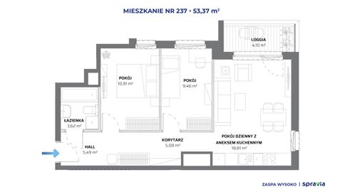 Plan 3 pok. 53m²