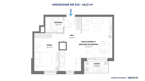 Plan 2 pok. 46m²