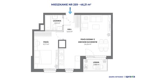 Plan 2 pok. 46m²