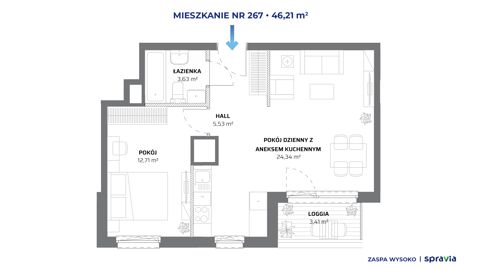 Plan 2 pok. 46m²