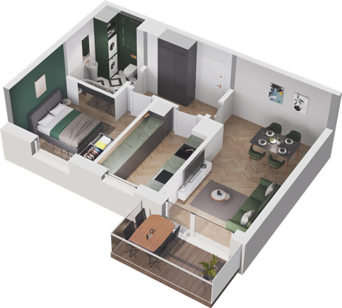 Plan 2 pok. 45m²