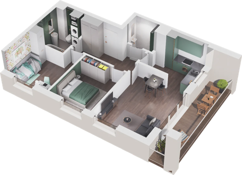 Plan 3 pok. 57m²