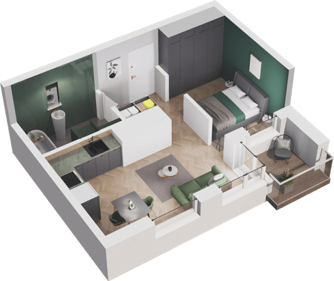 Plan 1 pok. 34m²