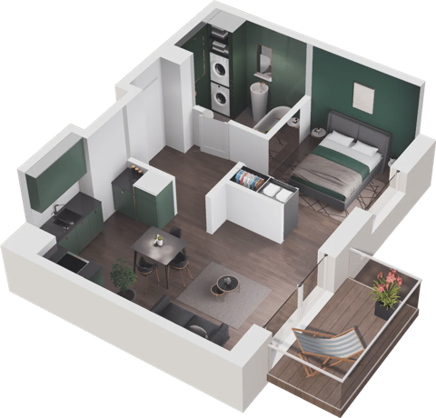 Plan 1 pok. 38m²