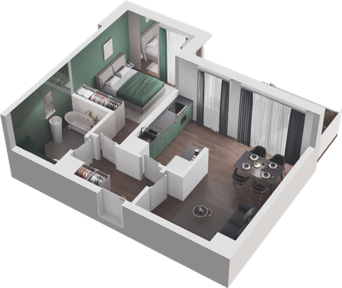 Plan 2 pok. 44m²