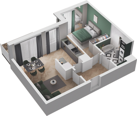 Plan 2 pok. 44m²