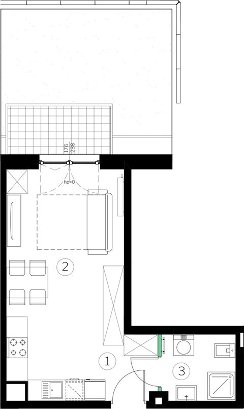 Plan 1 pok. 29m²