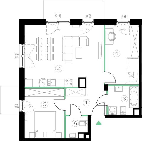 Plan 3 pok. 63m²