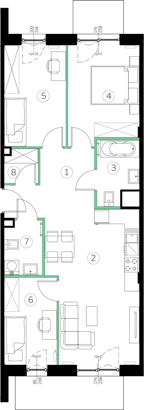 Plan 4 pok. 71m²