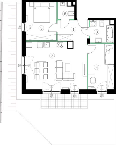 Plan 3 pok. 63m²
