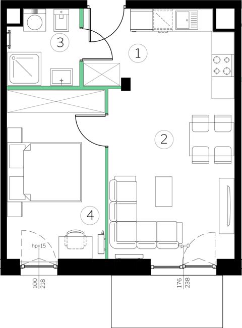 Plan 2 pok. 40m²