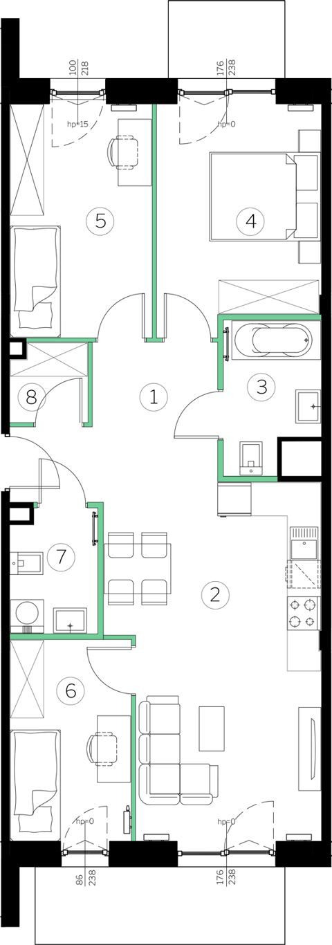 Plan 4 pok. 71m²