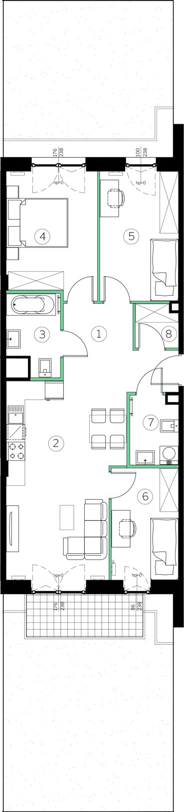 Plan 4 pok. 71m²