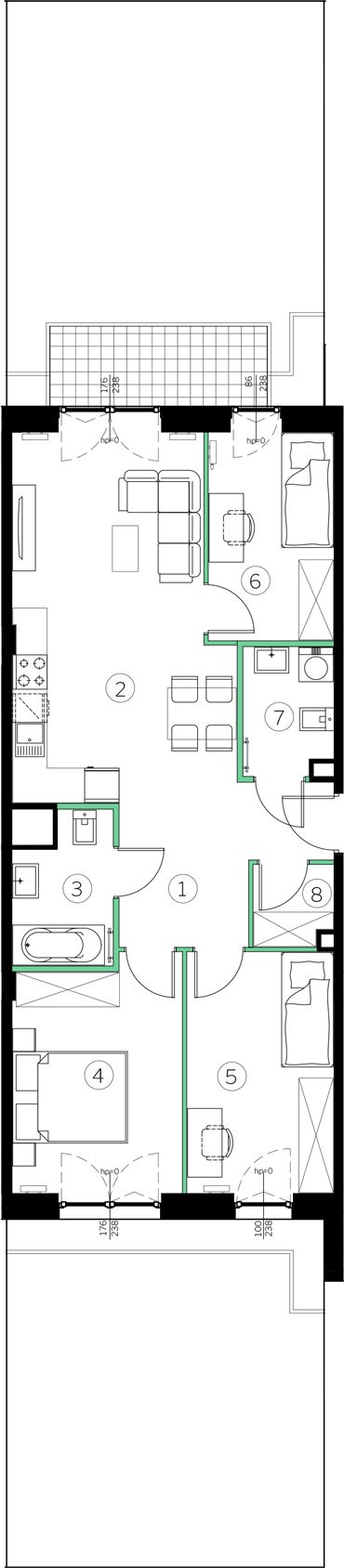 Plan 4 pok. 71m²