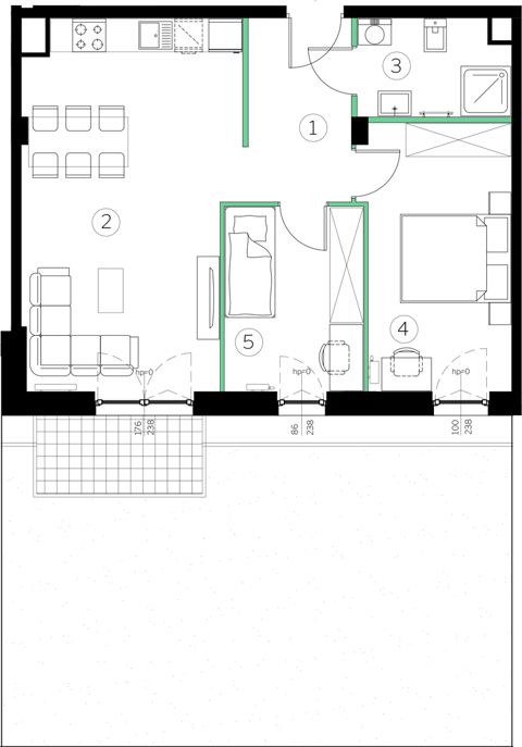 Plan 3 pok. 57m²