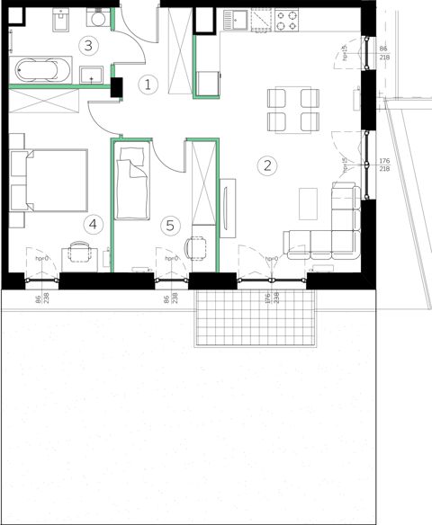 Plan 3 pok. 58m²