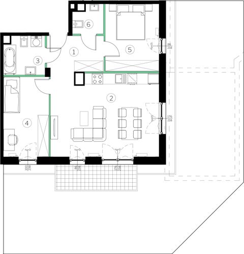 Plan 3 pok. 64m²