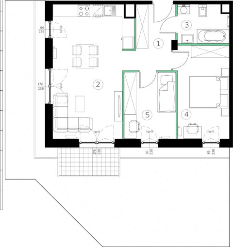 Plan 3 pok. 57m²