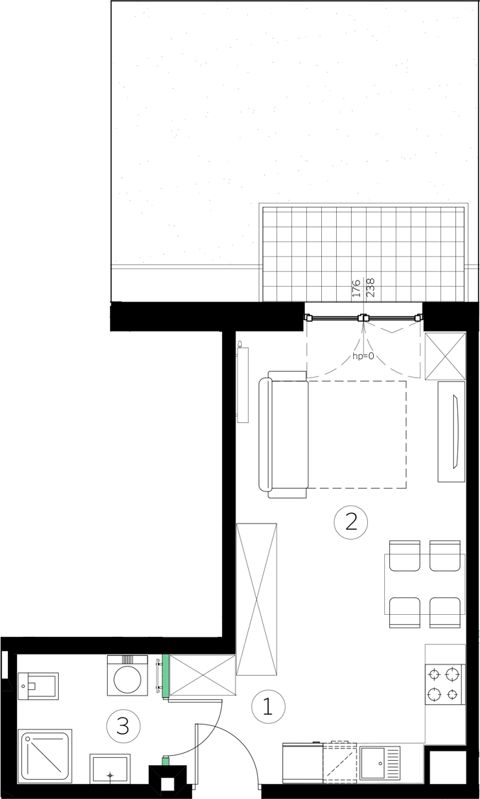 Plan 1 pok. 29m²