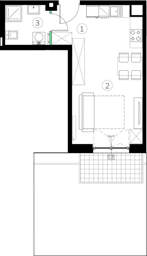 Plan 1 pok. 29m²