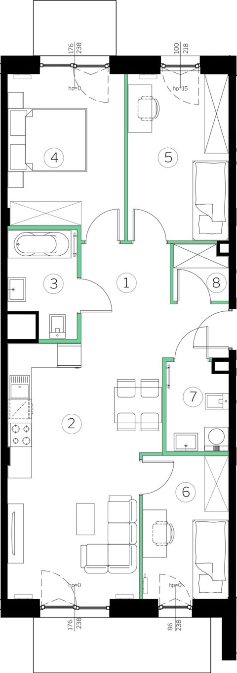Plan 4 pok. 71m²