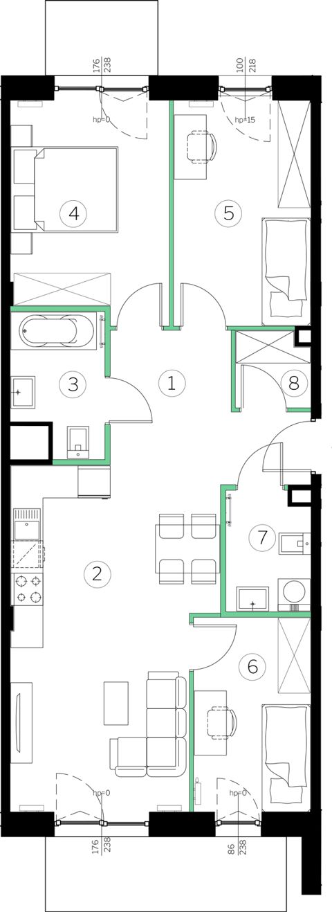Plan 4 pok. 71m²